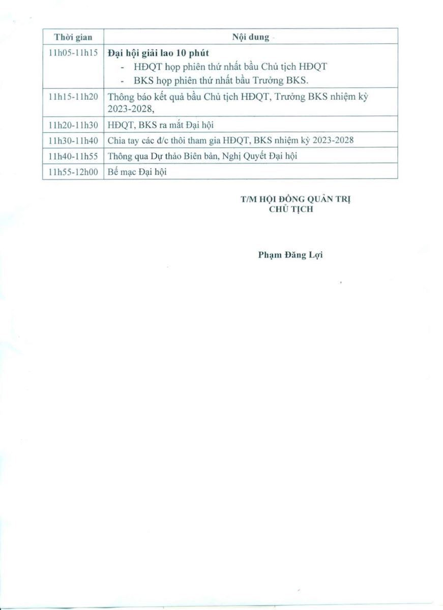 Chương trình ĐHĐCĐ thường niên năm 2023