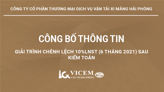 Giải trình chênh lệch 10%LNST (6 tháng 2021) sau kiểm toán