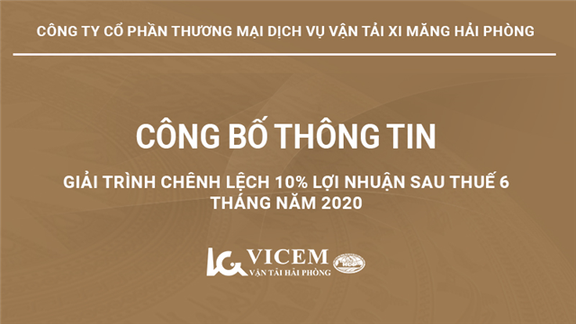 Giải trình chênh lệch 10% Lợi nhuận sau thuế 6 tháng năm 2020