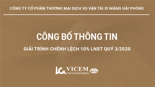 Giải trình chênh lệch 10% LNST quý 3/2020
