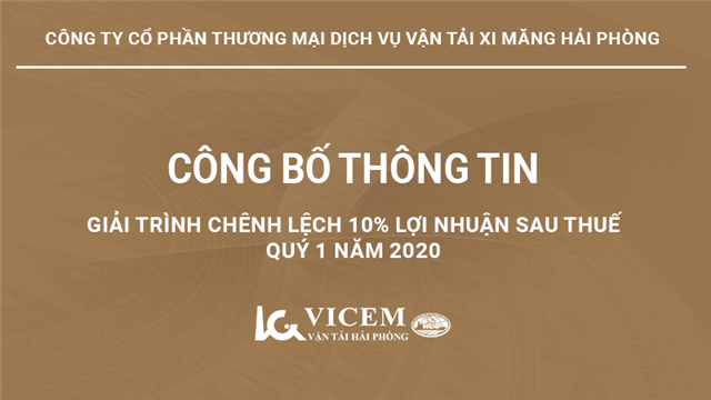 Giải trình chênh lệch 10% lợi nhuận sau thuế quý 1 năm 2020